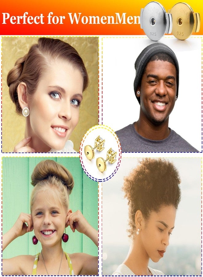 Moconar مشابك أقراط Moconar مطلية بالذهب الأبيض عيار 14 قيراطًا، مشابك بديلة آمنة مضادة للحساسية لأقراط ذات مسمار مشقوق 0.027 بوصة - 0.039 بوصة (7 مم - 10 مم) - Image 5